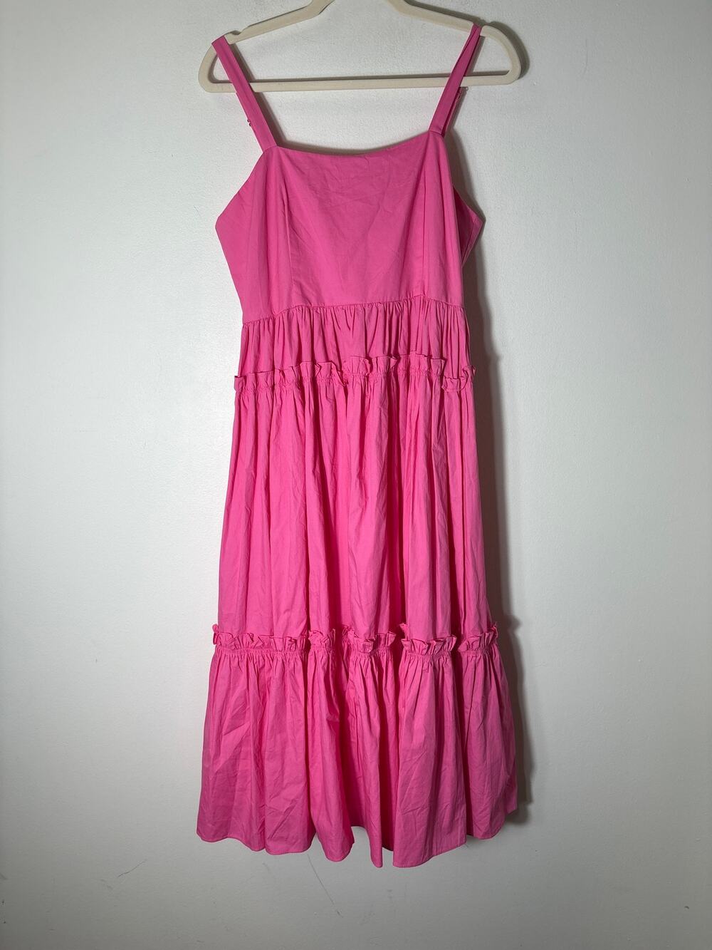 NWT Pinch Pink Sleeveless Tiered Cotton Midi Dress Sz L